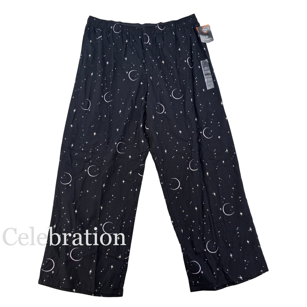 Hyde and EEK Boutique Celestial Moon Star Sleep Pants Black XL NWT